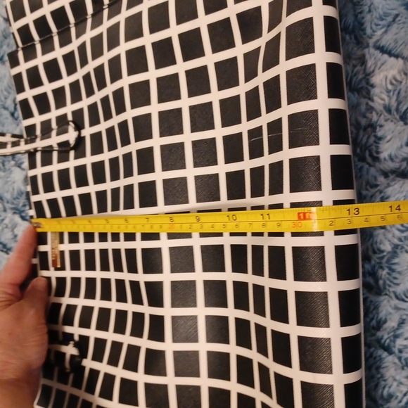 Kate Spade XL Dally Laurel Black & Cream Checked Zippered Travel Overnight Bag - Picture 14 of 14